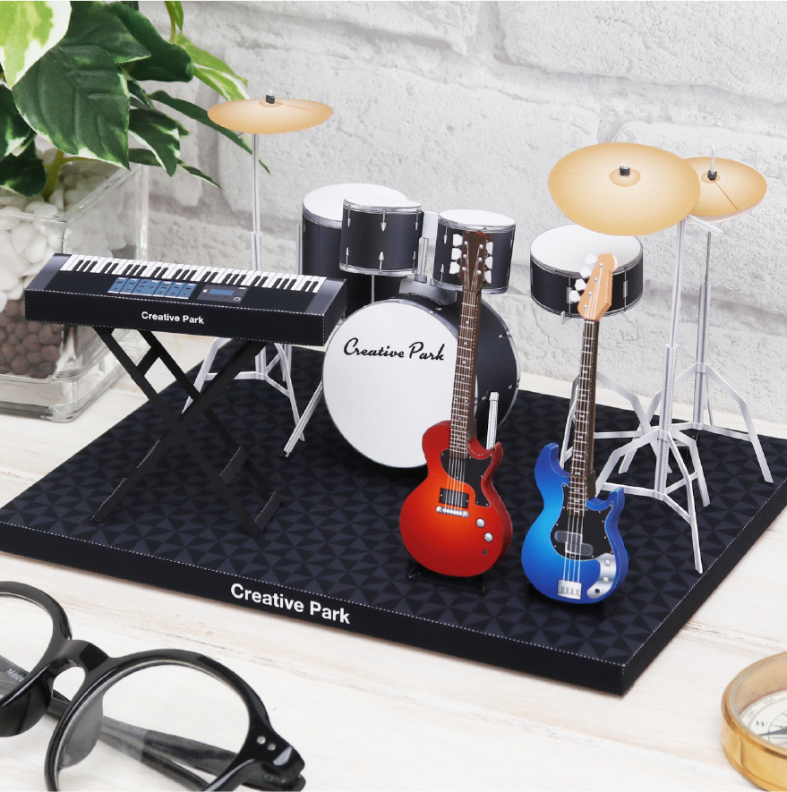 Rock Music Set Diorama Papercraft rock music set diorama