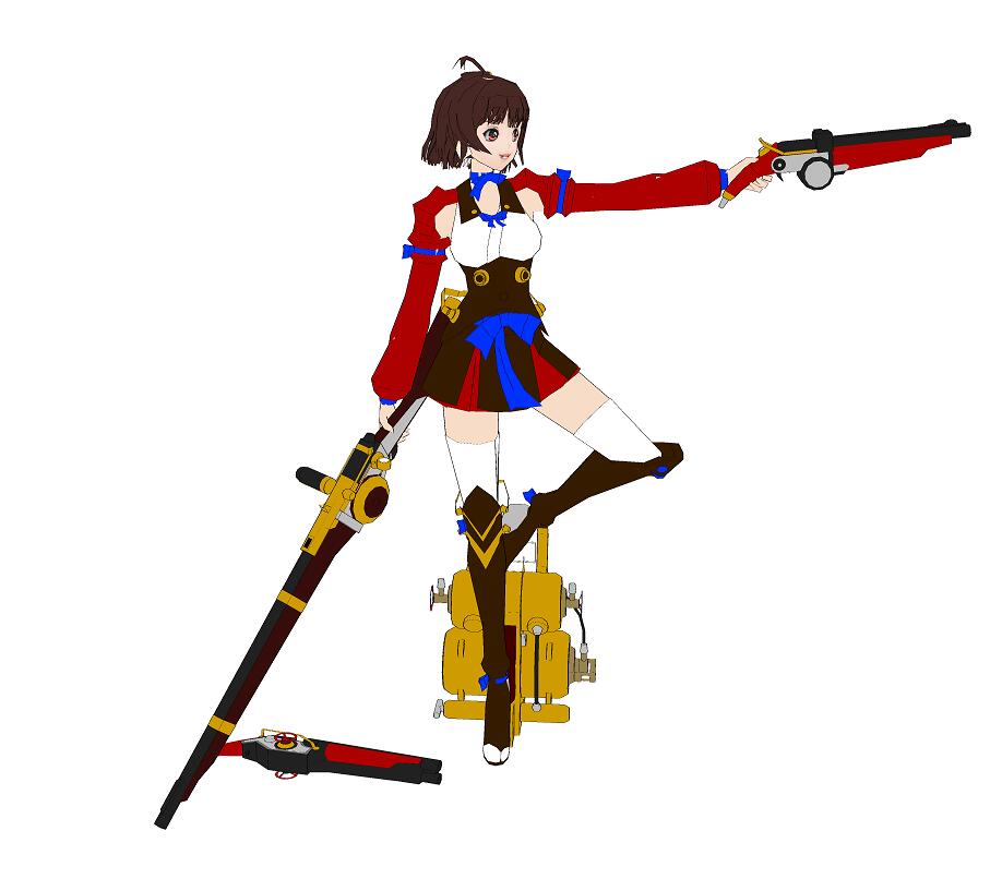 Kabaneri of the Iron Fortress Mumei Papercraft mumei