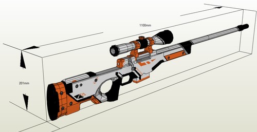 Sniper Rifle AWP-Azimov Weapon Papercraft