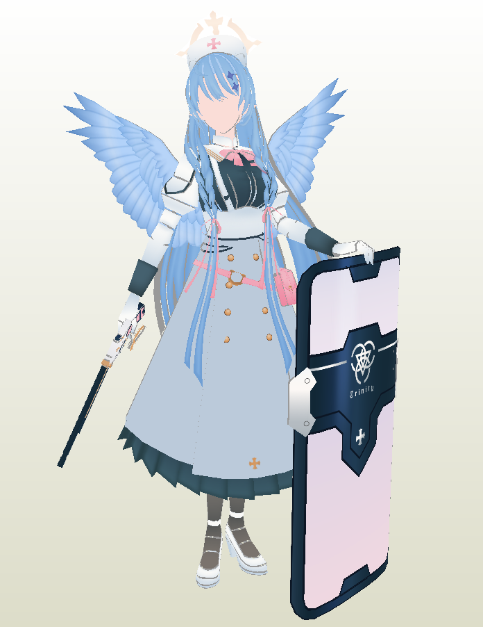 Mine Aomori Papercraft from Blue Archive mine aomori papercraft