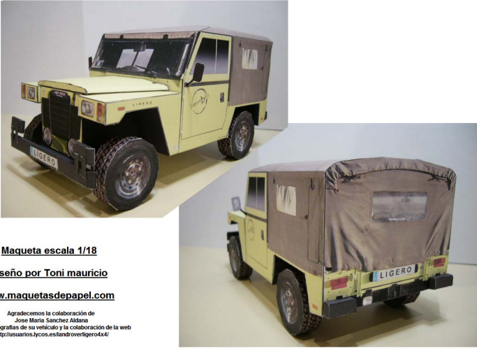 Land Rover Santana Ligero Car Papercraft